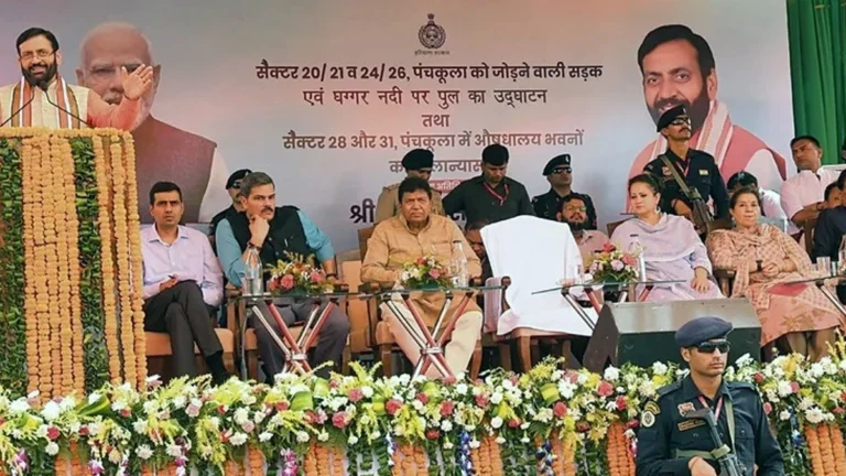 पंचकूला में ₹55.38 करोड़ की विकास परियोजनाएं शुरू, CM नायब सिंह सैनी ने किया शिलान्यास व उद्घाटन।